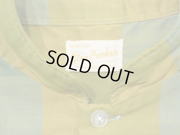 画像3: 60s 70s glen parker STAND COLLAR GRADATION BLOCK CHECK S/S SHIRT (3)