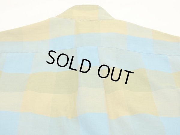 画像9: 60s 70s glen parker STAND COLLAR GRADATION BLOCK CHECK S/S SHIRT (9)