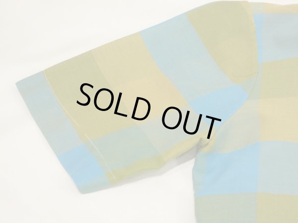 画像6: 60s 70s glen parker STAND COLLAR GRADATION BLOCK CHECK S/S SHIRT (6)