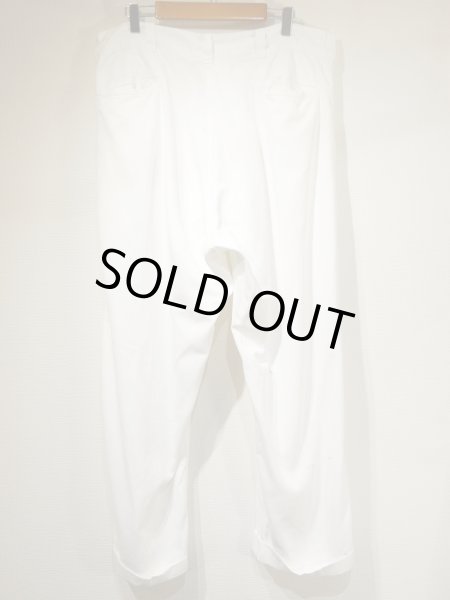 画像2: 40s WHITE DUCK BRAND WHITE COTTON WORK TROUSERS PANTS (2)