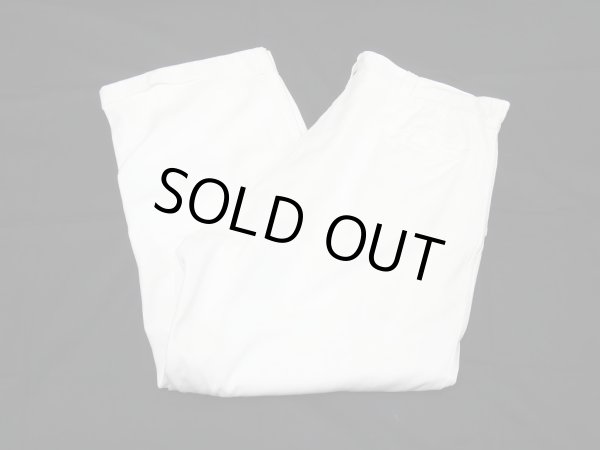 画像3: 40s WHITE DUCK BRAND WHITE COTTON WORK TROUSERS PANTS (3)