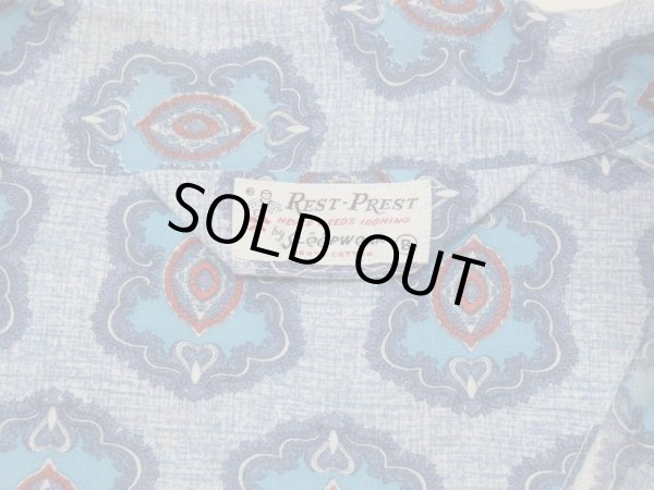 画像3: 60s REST-PREST by SLEEPWEAR ALL OVER PATTERN PAJAMA SHIRT (3)