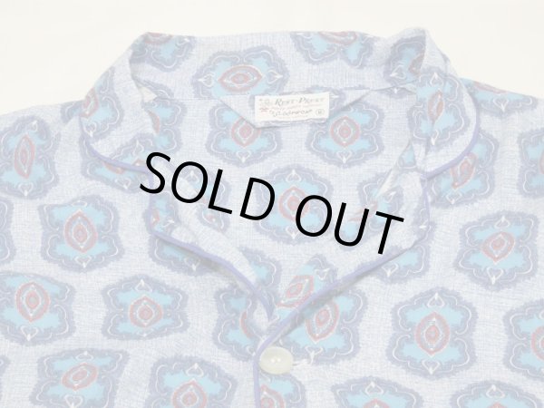 画像5: 60s REST-PREST by SLEEPWEAR ALL OVER PATTERN PAJAMA SHIRT (5)