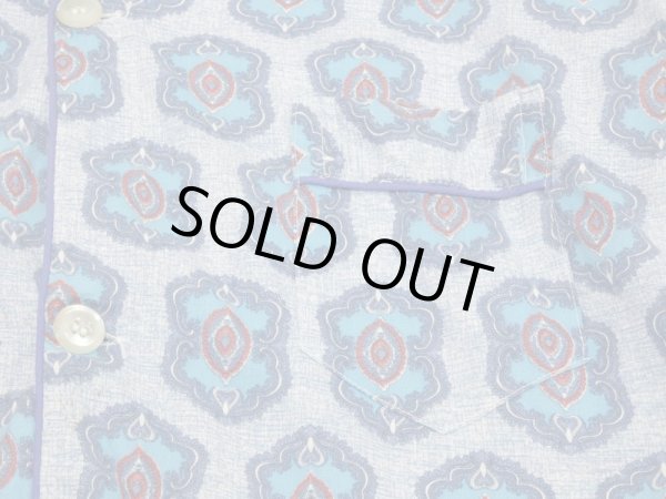 画像6: 60s REST-PREST by SLEEPWEAR ALL OVER PATTERN PAJAMA SHIRT (6)