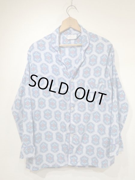 画像1: 60s REST-PREST by SLEEPWEAR ALL OVER PATTERN PAJAMA SHIRT (1)