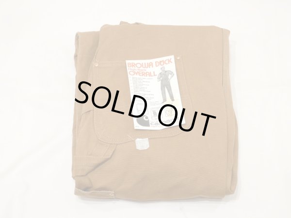 画像3: 70s Carhartt DOUBLE KNEE BROWN DUCK OVERALL 42×32 DEAD STOCK ONE WASH (3)