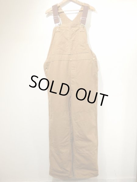 画像1: 70s Carhartt DOUBLE KNEE BROWN DUCK OVERALL 42×32 DEAD STOCK ONE WASH (1)