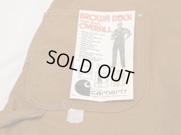 画像11: 70s Carhartt DOUBLE KNEE BROWN DUCK OVERALL 42×32 DEAD STOCK ONE WASH (11)