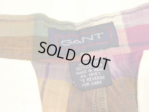 画像8: 80s GANT MADRAS CHECK SHORT PANTS SHORTS DEAD STOCK ? (8)