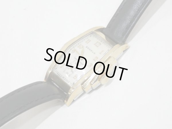 画像4: 30s 40s BENRUS SHOCK PROOF ART DECO STYLE WRISTWATCH (4)