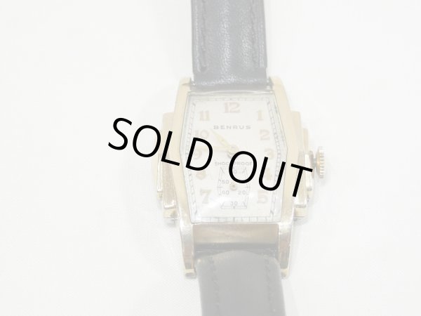 画像3: 30s 40s BENRUS SHOCK PROOF ART DECO STYLE WRISTWATCH (3)
