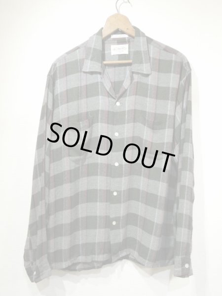 画像1: 60s Manhattan SHADOW PLAID CHECK RAYON OPEN COLLAR BOX SHIRT (1)