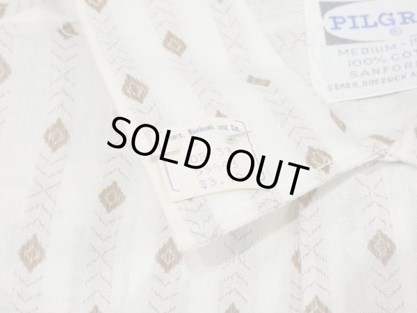 画像6: 60s PILGRIM WOVEN DIAMOND PTTERN S/S SHIRT DEAD STOCK (6)