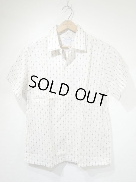 画像1: 60s PILGRIM WOVEN DIAMOND PTTERN S/S SHIRT DEAD STOCK (1)