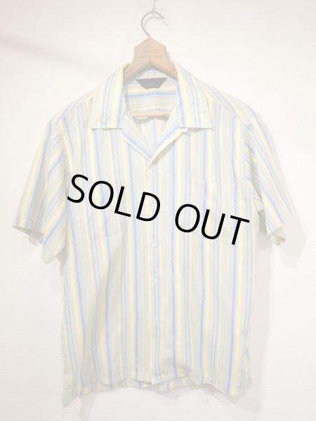 画像1: 70s Sears Premeire Collection MULTI STRIPE LOOP COLLAR S/S SHIRT (1)