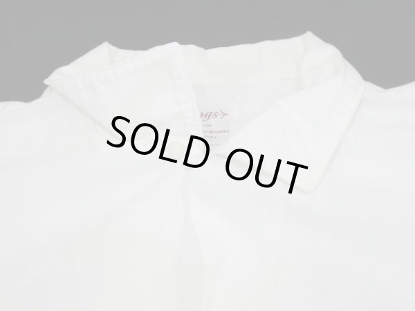 画像5: 60s Wings WHITE PLAIN BLANK OPEN COLLAR COTTON S/S SHIRT (5)