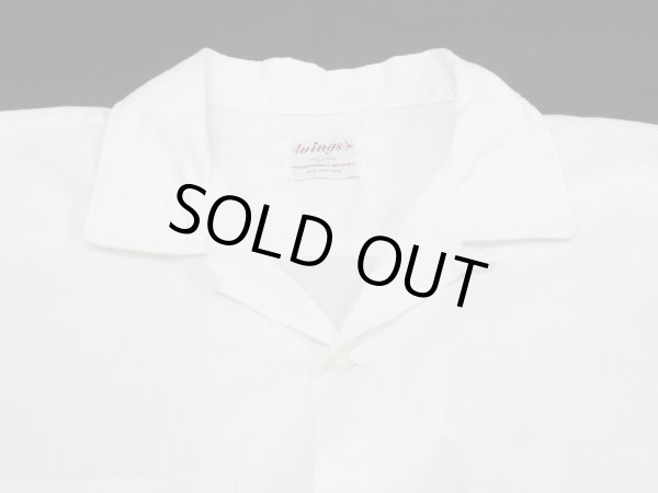 画像4: 60s Wings WHITE PLAIN BLANK OPEN COLLAR COTTON S/S SHIRT (4)