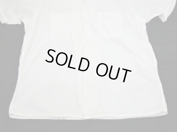 画像9: 60s Wings WHITE PLAIN BLANK OPEN COLLAR COTTON S/S SHIRT (9)