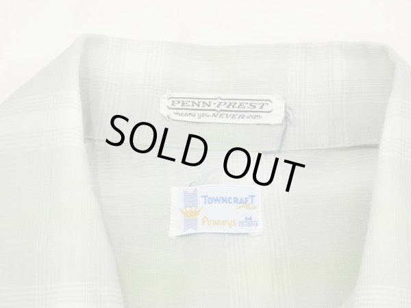 画像3: 60s 70s Penneys TOWNCRAFT OMBRE SHADOW CHECK LOOP COLLAR S/S SHIRT (3)