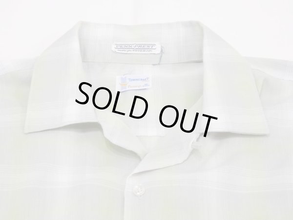 画像4: 60s 70s Penneys TOWNCRAFT OMBRE SHADOW CHECK LOOP COLLAR S/S SHIRT (4)