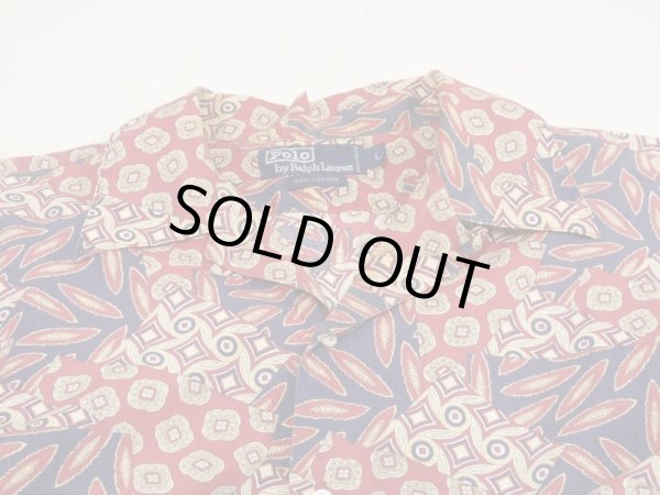 画像4: 90s Polo Ralph Lauren ALL OVER PATTERN OPEN COLLAR S/S SHIRT  (4)