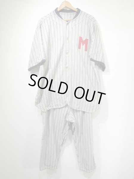 画像1: 20s 30s UNKNOWN BASE BALL UNIFORM SHIRT & PANTS SET UP (1)