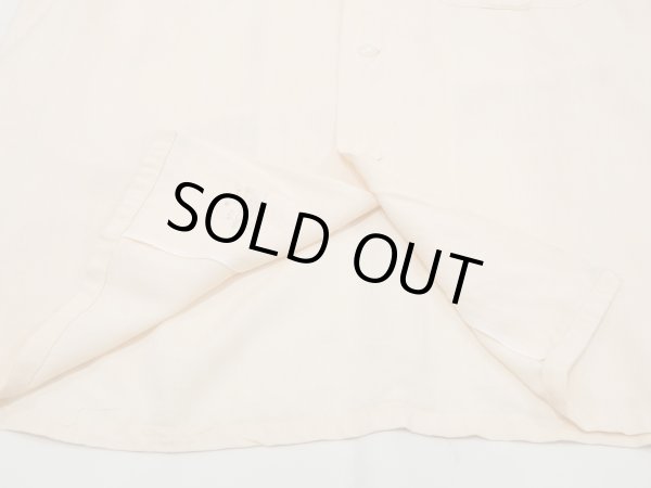 画像9: 60s Marlboro BABY PINK SOLID BLANK RAYON OPEN COLLAR SHIRT  (9)