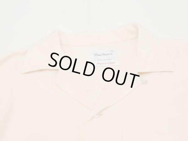 画像4: 60s Marlboro BABY PINK SOLID BLANK RAYON OPEN COLLAR SHIRT  (4)