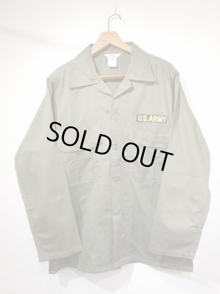 画像1: 60s US ARMY BVD PX CIVILIAN COTTON SATEEN UTILITY SHIRT DEAD STOCK (1)