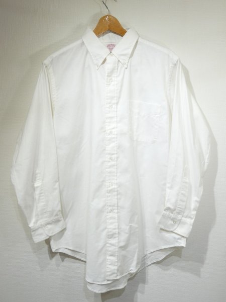 画像1: 80s 90s Brooks Brothers WHITE OX FORD  POLO COLLAR BD BUTTON DOWN L/S SHIRT MADE IN USA DEAD STOCK (1)