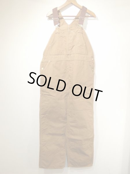 画像1: 70s Carhartt DOUBLE KNEE BROWN DUCK OVERALL DEAD STOCK ONE WASH 42×32 (1)