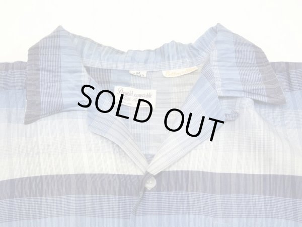 画像4: 60s Arnold constable SHADOW PLAID CHECK COTTON SILK OPEN COLLAR BOX SHIRT (4)