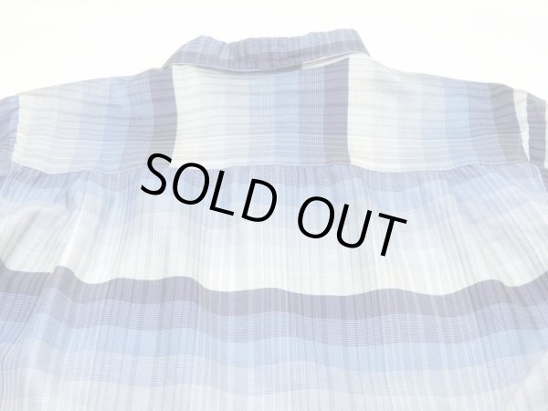 画像9: 60s Arnold constable SHADOW PLAID CHECK COTTON SILK OPEN COLLAR BOX SHIRT (9)