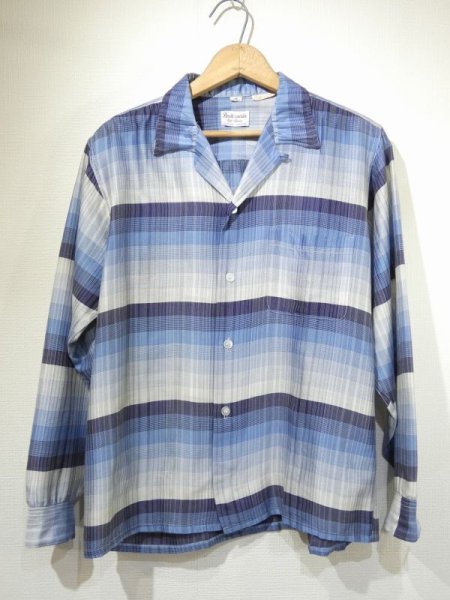 画像1: 60s Arnold constable SHADOW PLAID CHECK COTTON SILK OPEN COLLAR BOX SHIRT (1)