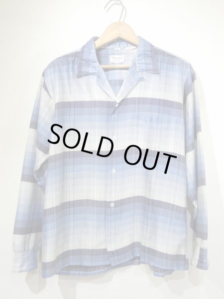 画像1: 60s Arnold constable SHADOW PLAID CHECK COTTON SILK OPEN COLLAR BOX SHIRT (1)