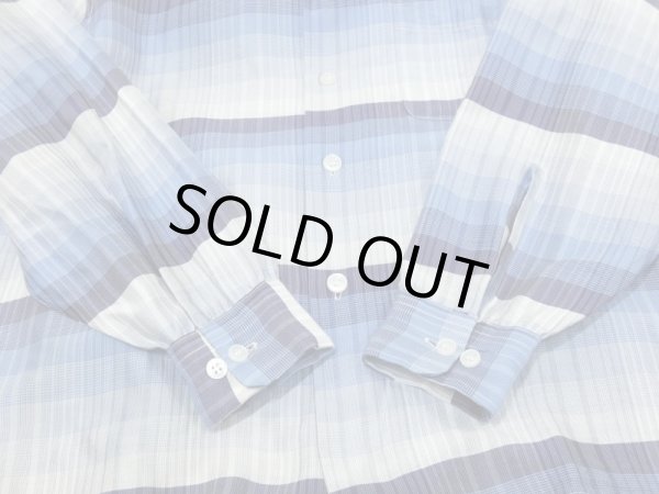 画像8: 60s Arnold constable SHADOW PLAID CHECK COTTON SILK OPEN COLLAR BOX SHIRT (8)