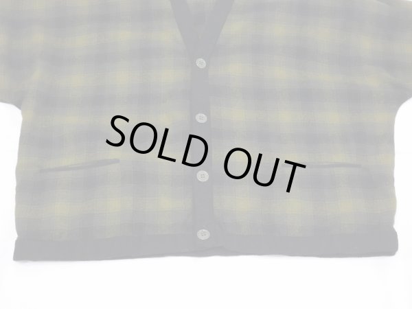 画像5: 60s Pendleton OMBRE SHADOW CHECK WOOL CARDIGAN (5)