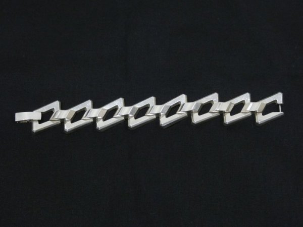 画像4: EURO VINTAGE GEOMETRIC DESIGN SILVER BRACELET (4)