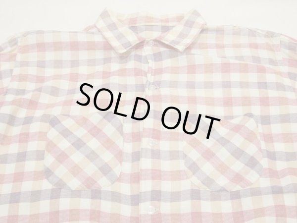 画像5: 60s UNKNOWN PALE TONE PLAID CHECK OPEN COLLAR BOX SHIRT  (5)