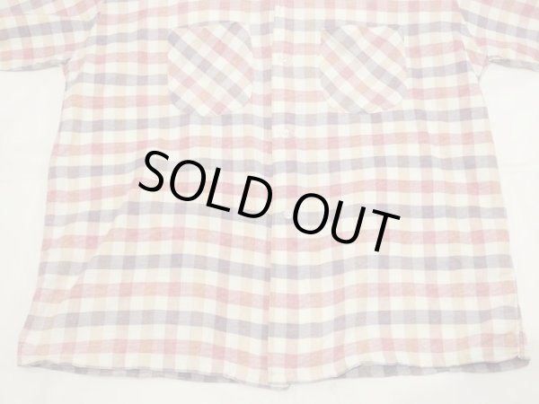 画像6: 60s UNKNOWN PALE TONE PLAID CHECK OPEN COLLAR BOX SHIRT  (6)