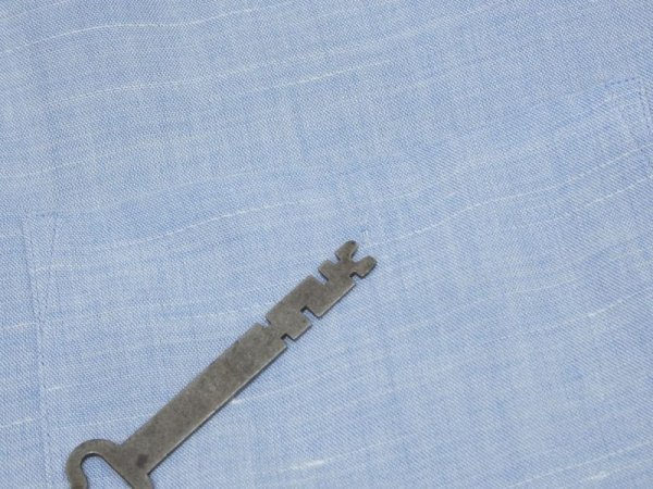 画像8: 60s Manhattan SAX RAYON BORDER NEP OPEN COLLAR SHIRT  (8)