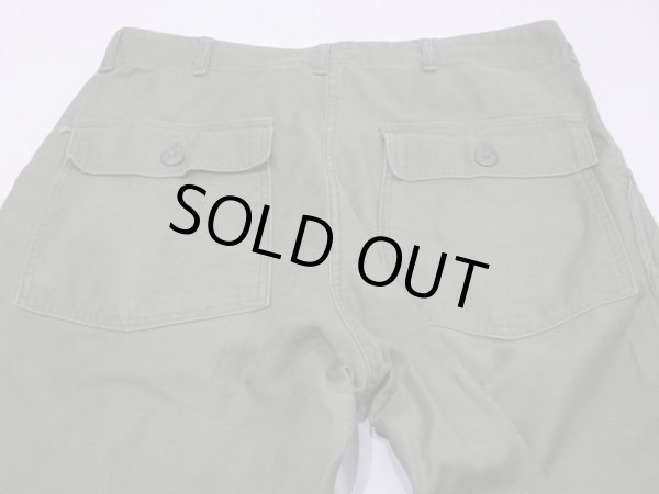 画像9: 60s 1966 US ARMY OG-107 UTILITY BAKER PANTS  34×33  (9)