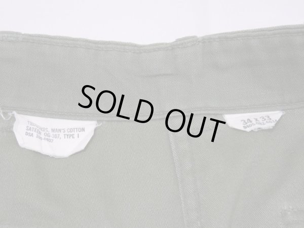画像6: 60s 1966 US ARMY OG-107 UTILITY BAKER PANTS  34×33  (6)