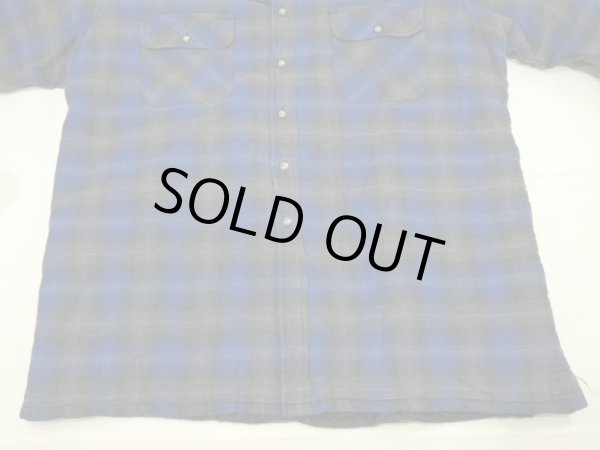 画像5: 80s 90s TWONCRAFT OMBRE SHADOW CHECK QUILTING FLANNEL  SHIRT  (5)