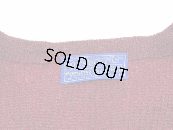 画像3: 50s Pendleton WINE RED × BORDEAUX  WOOL CARDIGAN (3)