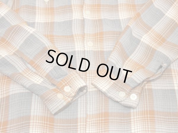 画像8: 50s PENNEY'S TOWNCRAFT GRADATION OMBRE CHECK OPEN COLLAR RAYON SHIRT  (8)