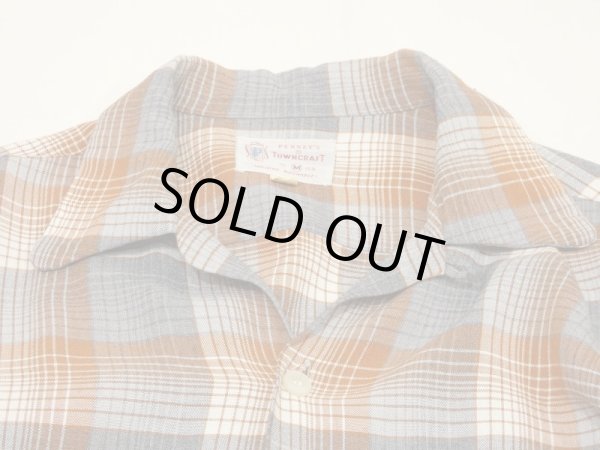 画像4: 50s PENNEY'S TOWNCRAFT GRADATION OMBRE CHECK OPEN COLLAR RAYON SHIRT  (4)