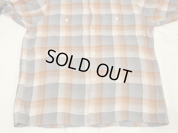画像6: 50s PENNEY'S TOWNCRAFT GRADATION OMBRE CHECK OPEN COLLAR RAYON SHIRT  (6)