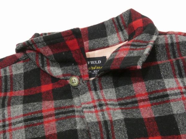 画像5: 60s KENTFIELD Woolverine WOOL PLAID OPEN COLLAR SHIRT (5)