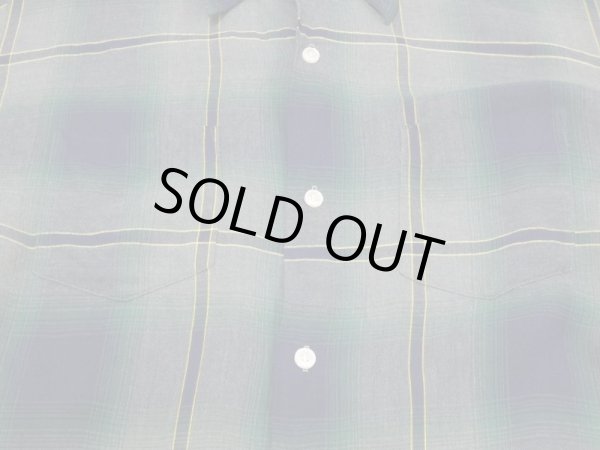 画像6: ~ 70s MONTGOMERY WARD OMBRE SHADOW PLAID CHECK RAYON BOX SHIRT (6)